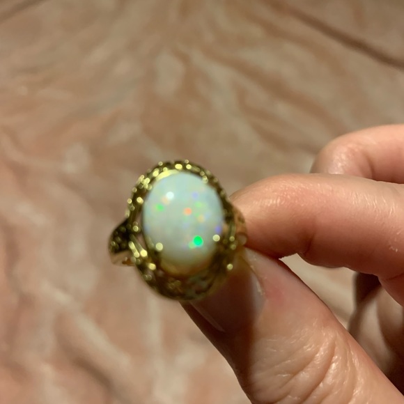 14k 🌈 Firey Opal  Stunning Ring Estate. Vintage - Picture 2 of 10